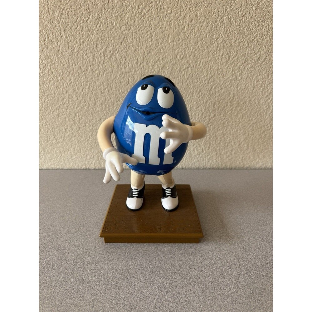 Vintage 2003 Blue M&M Candy Dispenser 10" Mars Official Brand Collectible